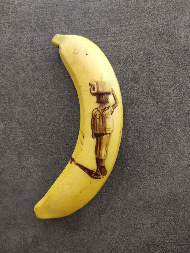 Банановое искусство создавать, каждый, кожуру, оттенков, градацию, может, этому, Благодаря, темнеет, часов, Когда, времени, течение, место, концом, тупым, надавливает, просто, словам, зависимости