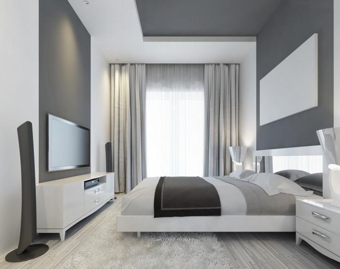 Серая спальня: уютный и очень элегантный интерьер в фото-идеях декор