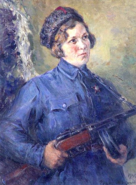 6 Модоров Федор. Портрет партизанки Вали Сафроновой. (459x622, 67Kb)