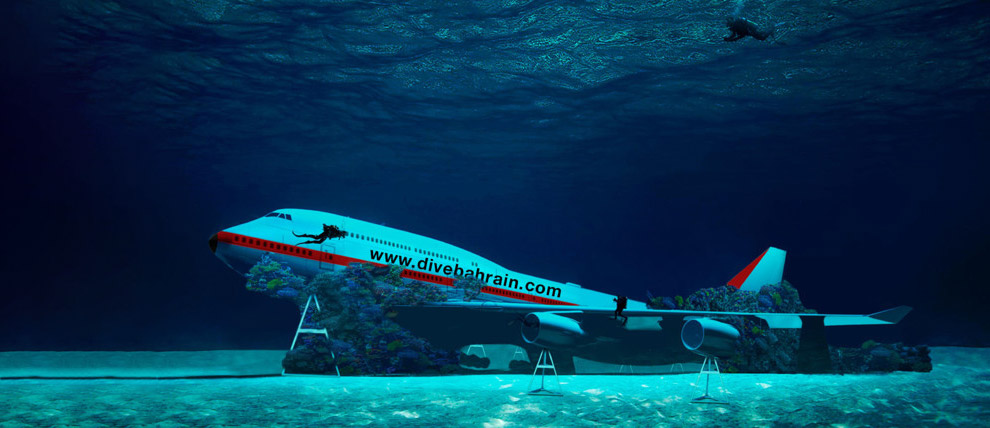 «Затонувший» Боинг 747 привлекает дайверов в Бахрейн