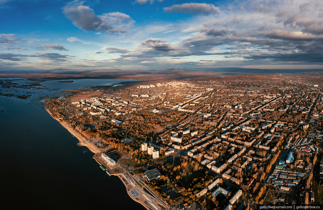 Комсомольск-на-Амуре с высоты, комса, панорама, набережная, амур