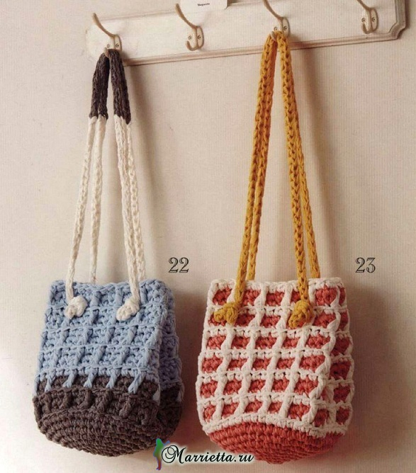 Сумочка «мешок» - схемы вязания крючком. Источник