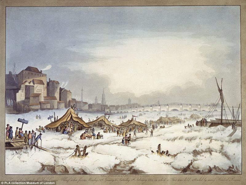 Лед на Темзе в Лондоне. 1816 год