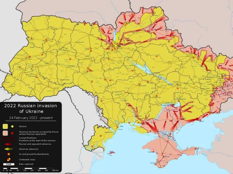 Карта украины 24 февраля 2022