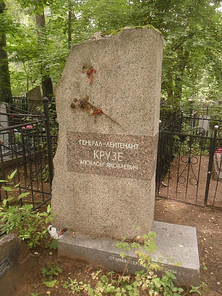 Могила Крузе на Богословском кладбище Санкт-Петербурга.