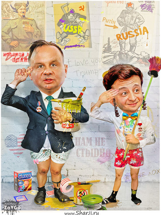 Анджей Дуда, Владимир Зеленский политическая карикатура