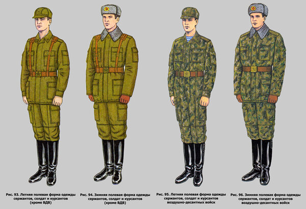 Как менялась форма одежды солдат и сержантов СА с 1955 по 1991 г. 