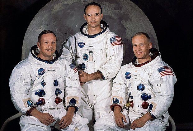    Экипаж «Аполлон-11». Слева направо: Нил Армстронг, Майкл Коллинз, Базз Олдрин. Фото: NASA / Wikimedia