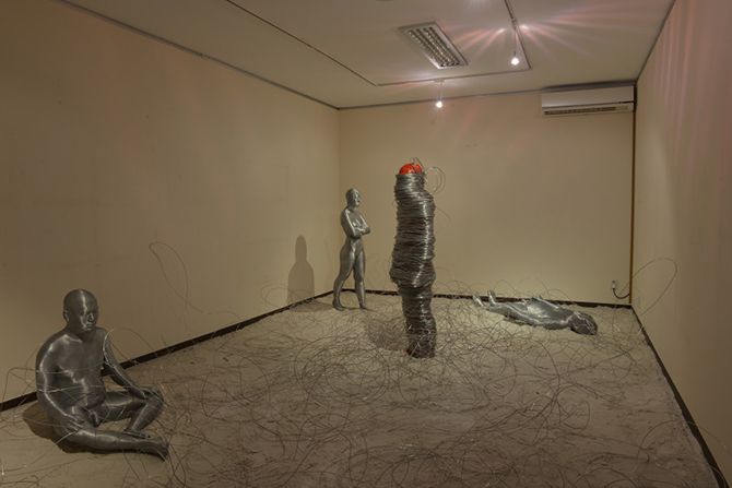 скульптура, алюминий, проволока