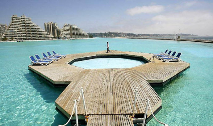 Самый большой бассейн в мире на курорте в Сан-Альфонсо-дель-Мар, Чили басейн,достопримечательности,мир,отдых,путешествие,турист