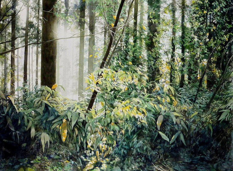 Картины, залитые теплом и светом. Художник Абе Тошиюки 