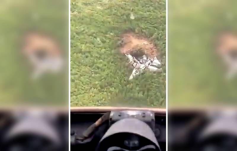 Опубликовано видео с места падения российского Су-35