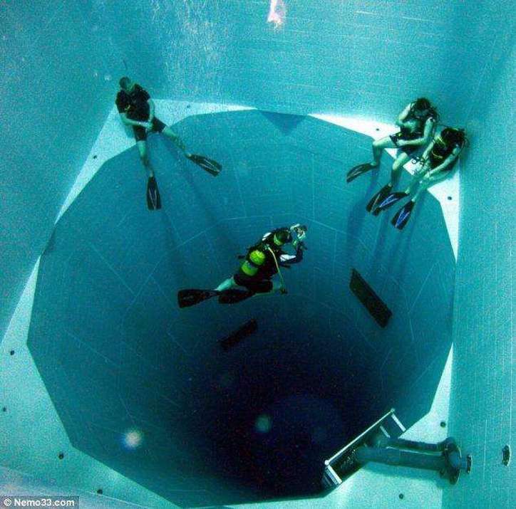 Самый глубокий в мире (34,5 метра) плавательный бассейн, вмещающий 2271 кубический метр воды интераесное, факты, фото