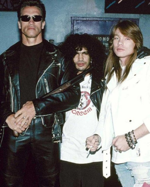 Арнольд Шварценеггер и Guns 'n Roses, начало 90-х. история, люди, мир, фото