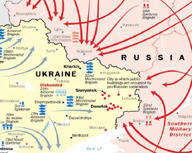 Карта украины захватом российских