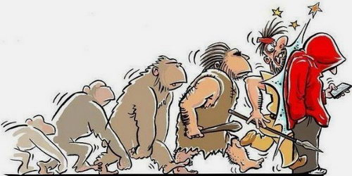 Сегодня видел, как одна старушка помогала переходить дорогу парню, который чатился в смартфоне