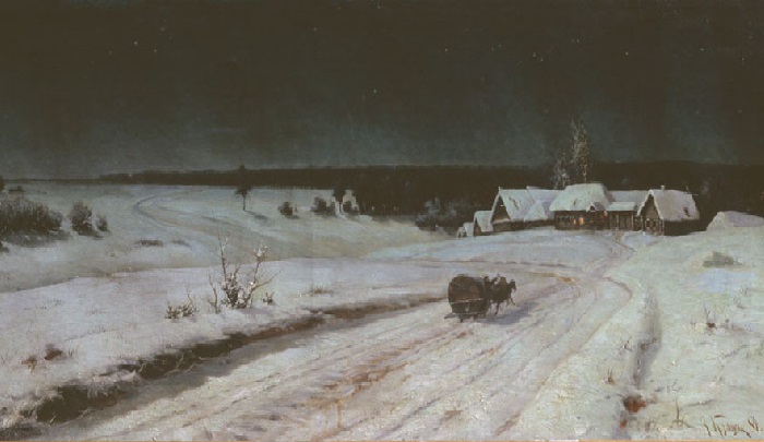  «Морозная ночь» (1884 год).  Художник: Владимир Казанцев.