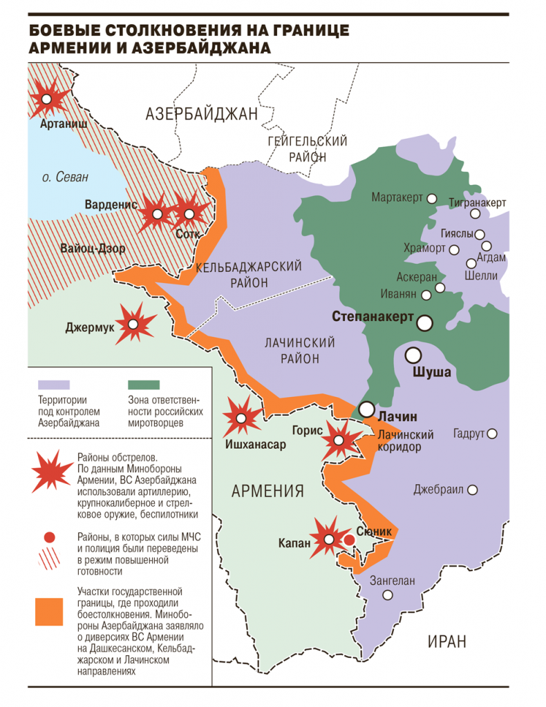 Карта войны азербайджана и армении