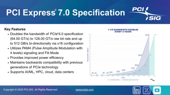 Представлен стандарт PCIe 7.0 — до 512 ГБ/с и ориентир на ИИ с дата-центрами