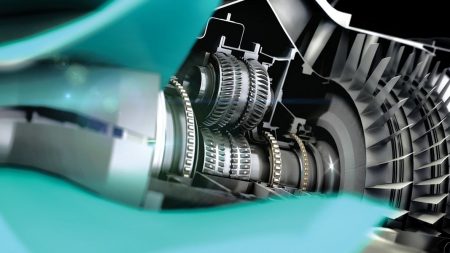 Коробка передач перспективного двигателя Rolls-Royce UltraFan, рендер