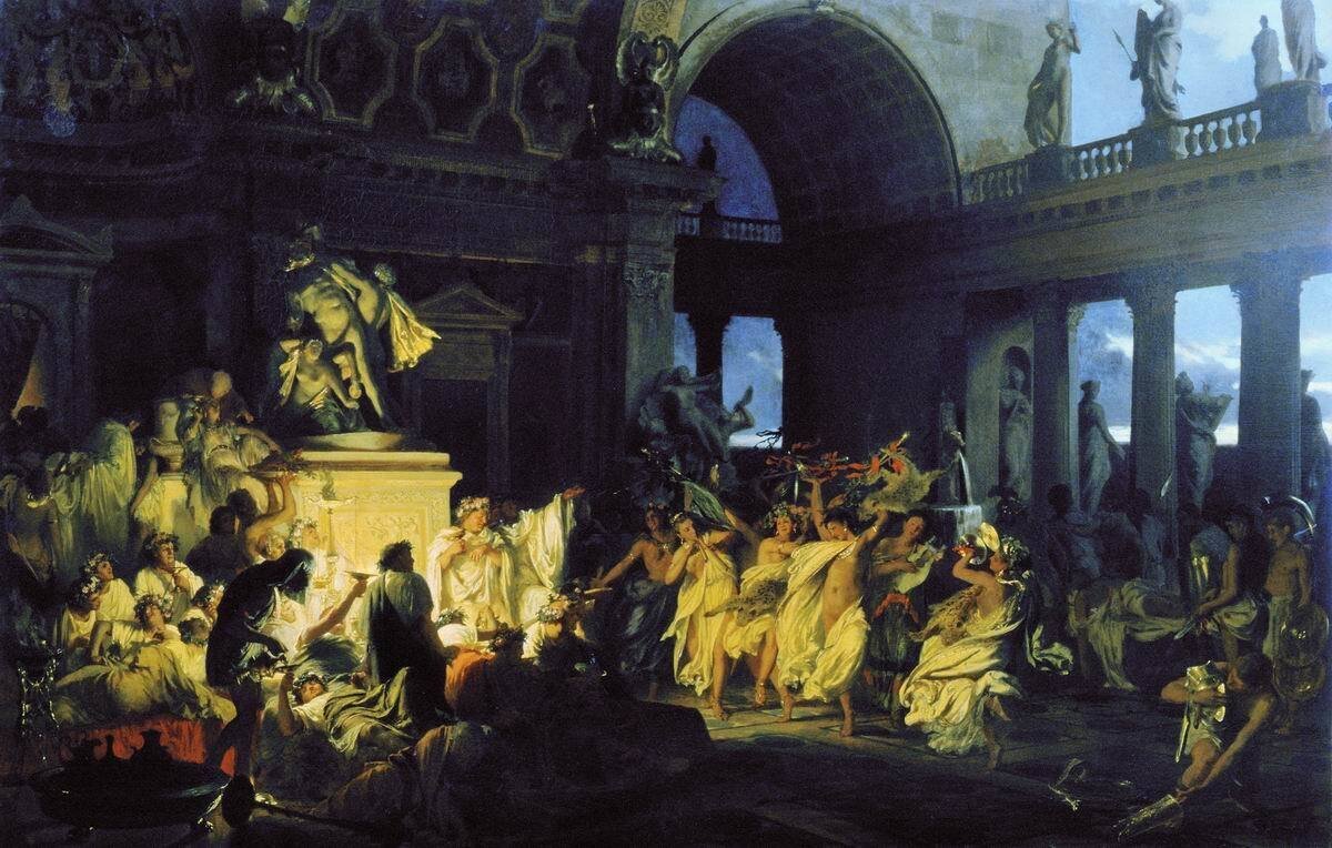"Римская оргия блестящих времён цезаризма", Генрих Семирадский, 1872.