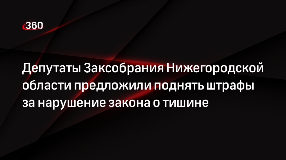 Депутаты Заксобрания Нижегородской области предложили поднять штрафы за нарушение закона о тишине