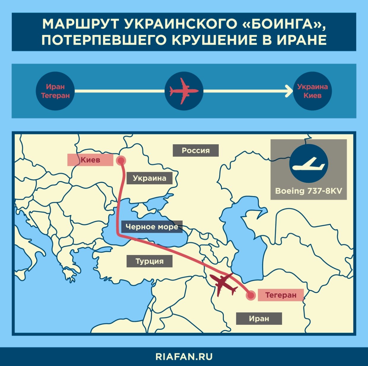 Украинский «Боинг» должен был взорваться на границе Ирана и Турции
