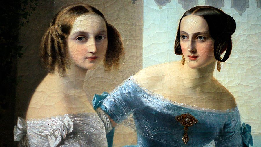 Тимофей Нефф. «Портрет великих княжон Марии Николаевны и Ольги Николаевны». 1838