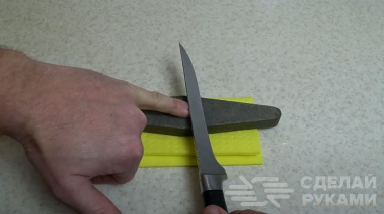 Как правильно точить кухонный нож на камне