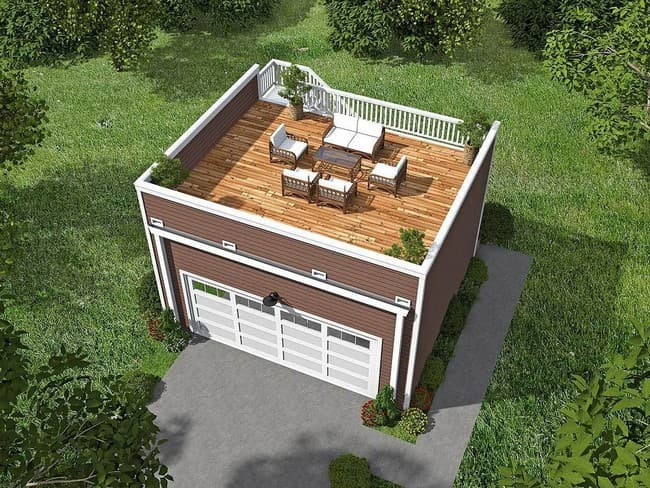 Строим террасу на гараже: 30 оригинальных и красивых решений архитектура,ремонт и строительство