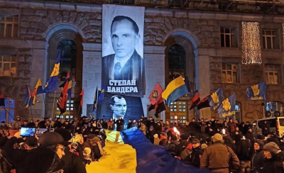 В Киеве прошло факельное шествие в честь рождения Бандеры с сожжённым Кремлём и побратимами из Белоруссии