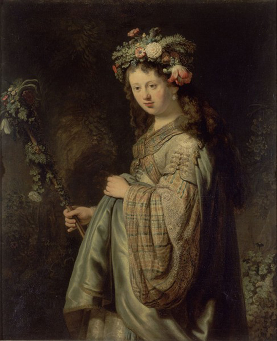 Натурщица и жена Рембранта в образе Флоры 