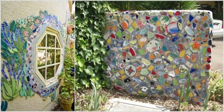 Идеи создания садовой мозаики декор,для дома и дачи,мозаика