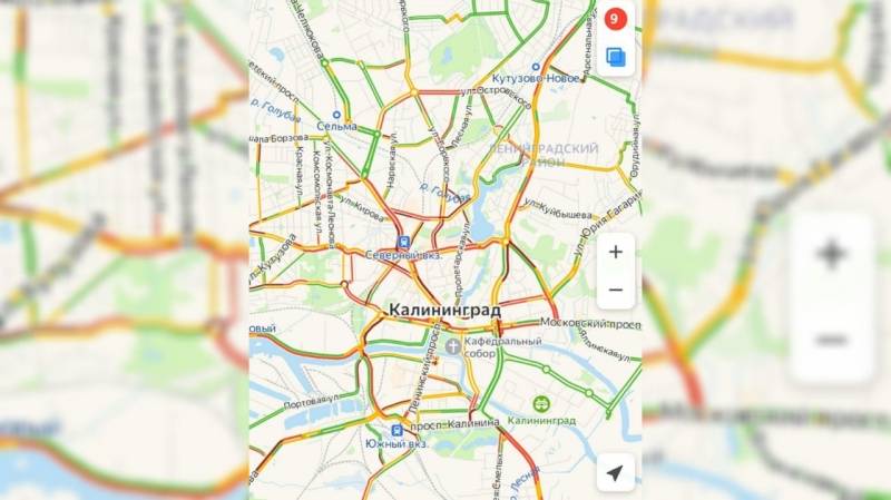 Пробки в девять баллов образовались в пятницу вечером в Калининграде
