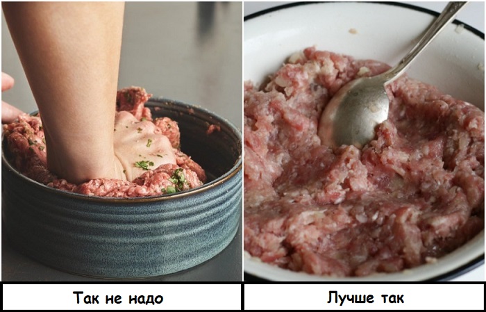 Для перемешивания продуктов лучше использовать ложку