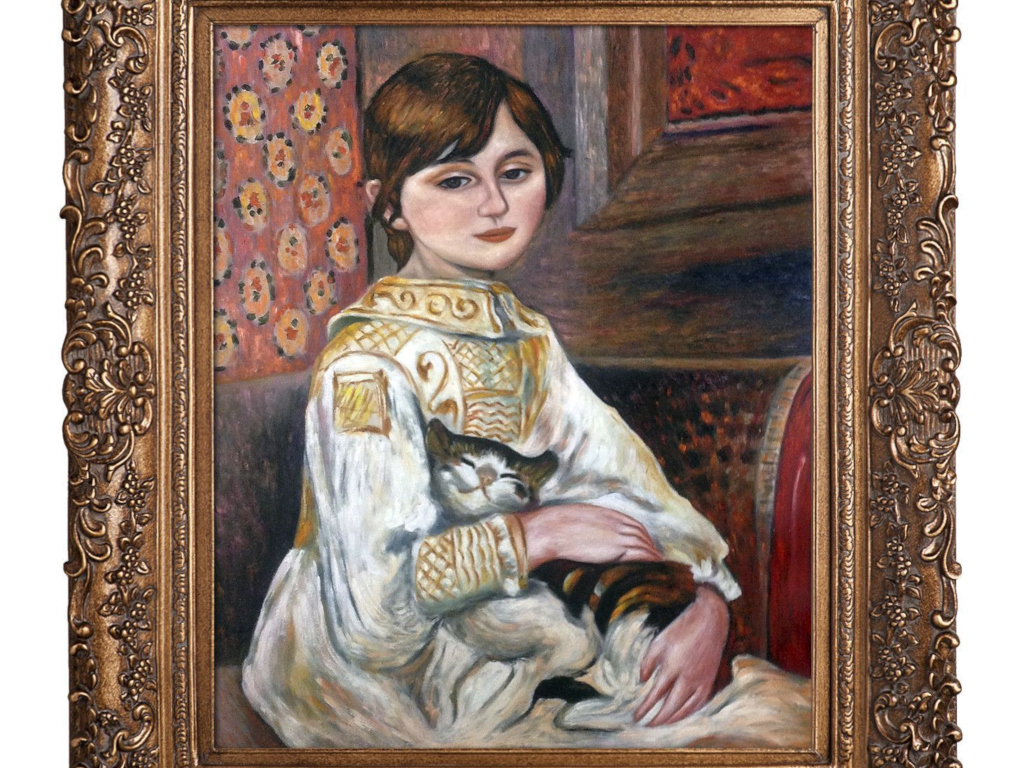 Ренуар картина девушка с кошкой