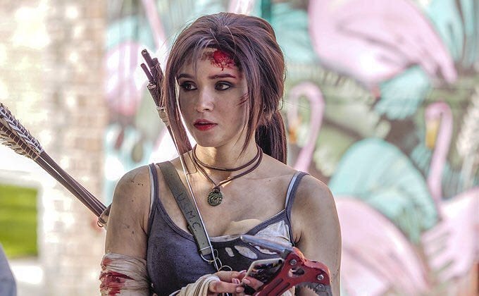 Косплей на Лару Крофт  в исполнении замечательной красотки Анны Лехтинен по мотивам великолепной серии игр Tomb Raider