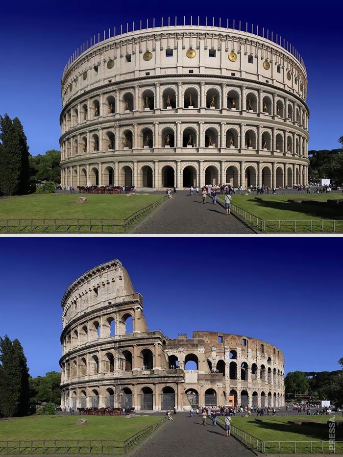Как сейчас выглядят древнеримские сооружения: сравнительные фотографии