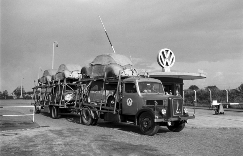 Завод Volkswagen в 1951 году volkswagen, завод, ретро фото