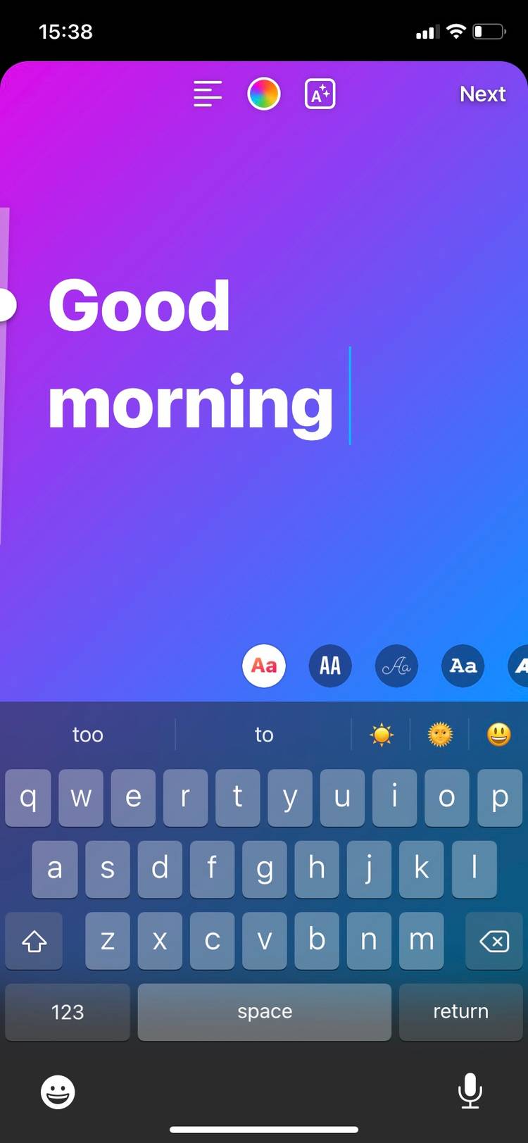 Changing Instagram Story font