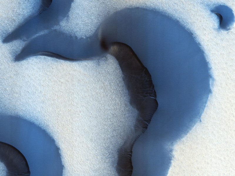 Песчаные дюны на Северном Полюсе космос, марс, пейзаж, природа