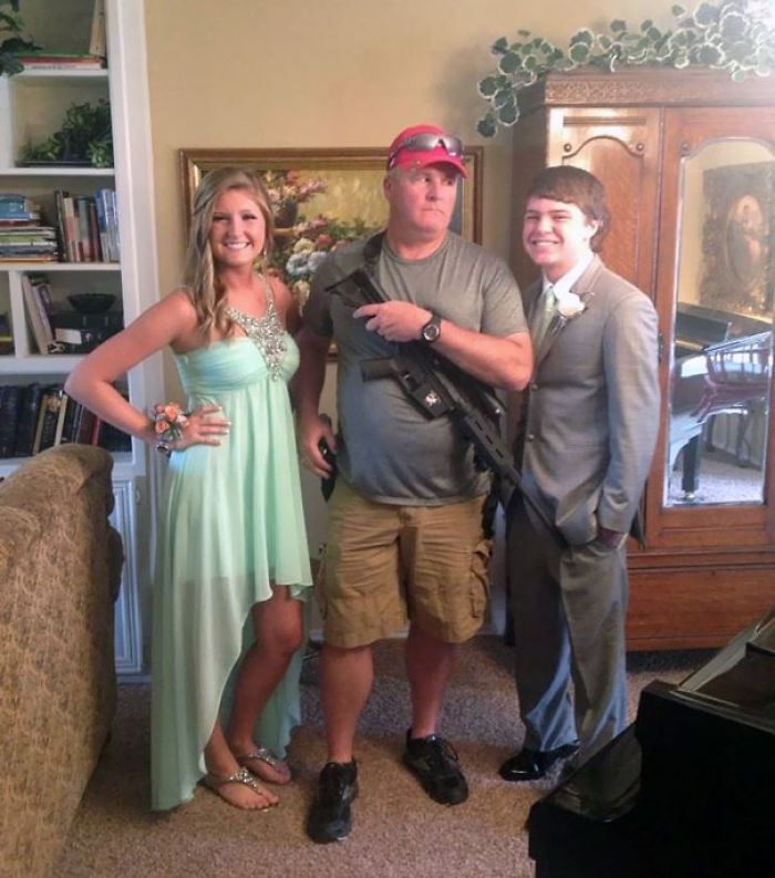 This Is My Friend And Her Boyfriend With Her Dad. He Aint No One To F*ck With On Prom
