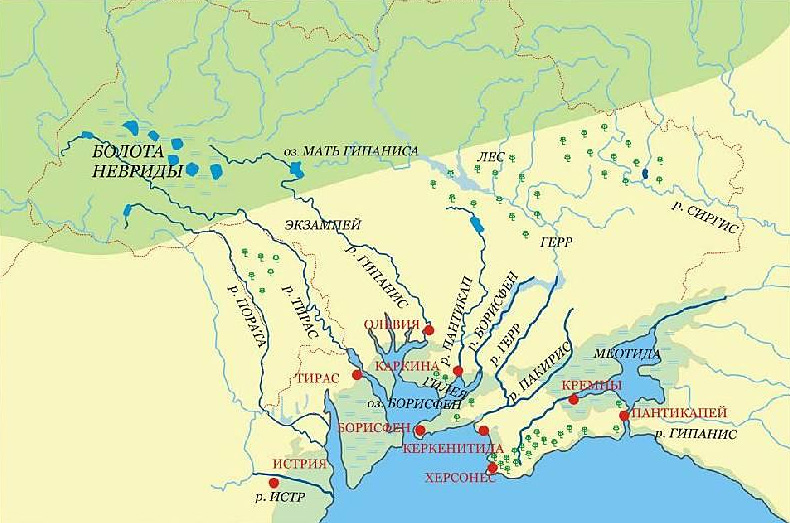 Карта расселения скифов