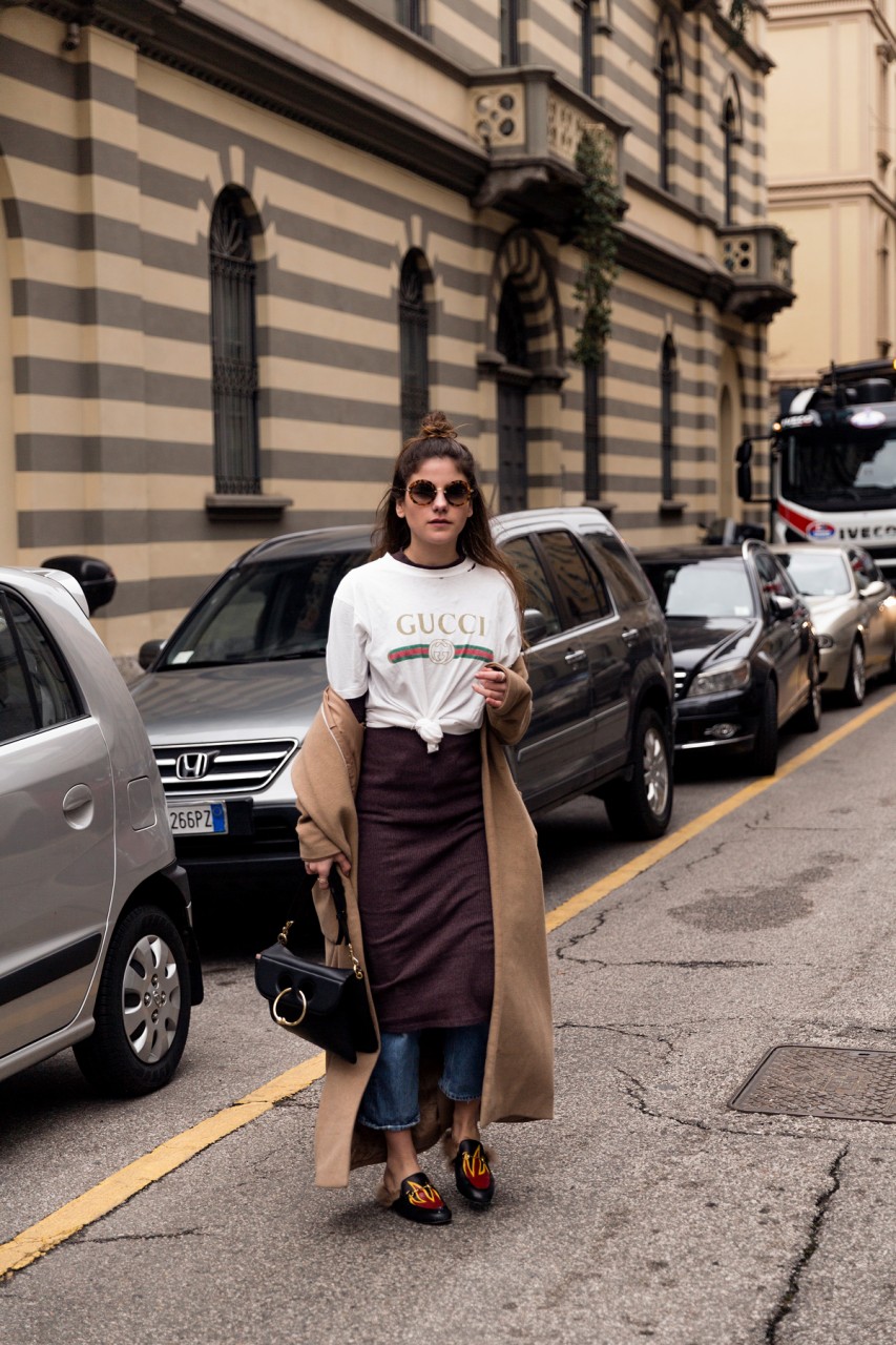 The-Fashion-Fraction-Milan-Fashion-Week-Streetstyle-Gucci-T-Shirt-Gucci-Princetown-Slipper-Camel-Coat-12