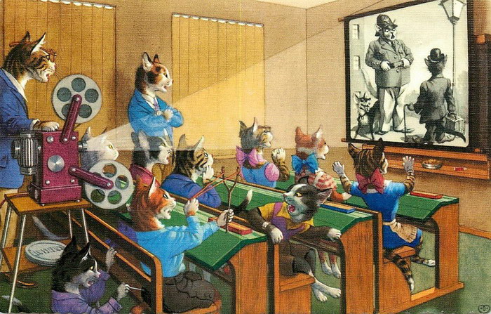 Очеловеченные кошки: иллюстрации Alfred Mainzer Очеловеченные кошки: иллюстрации Alfred Mainzer
