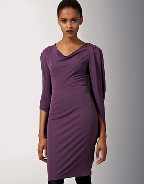 McQ by Alexander McQueen Jersey Crepe Cape Dress