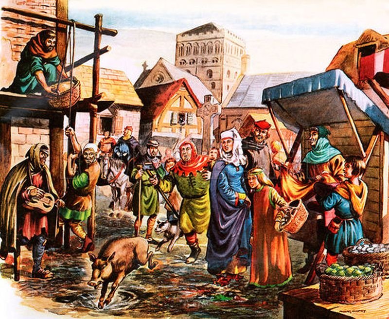 Картина средневекового города.