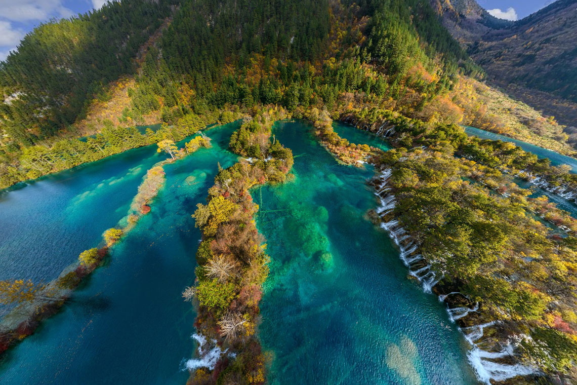 Водопад Жемчужина Долина Цзючжайгоу Китай