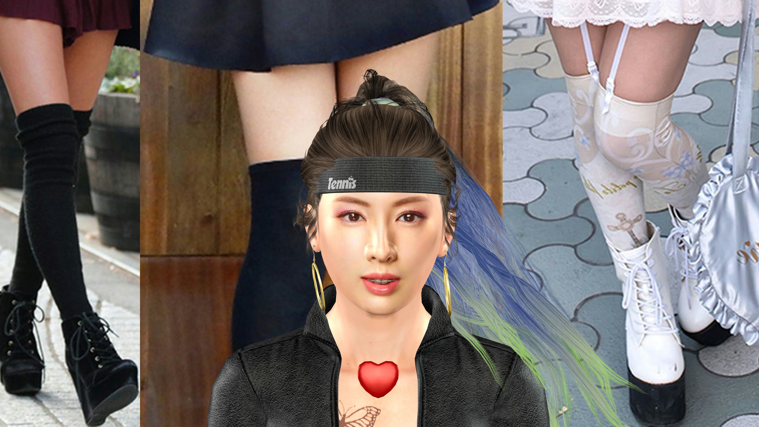 Ноги японок, одетых в стиле дзэттай-рёики [фотоколлаж]