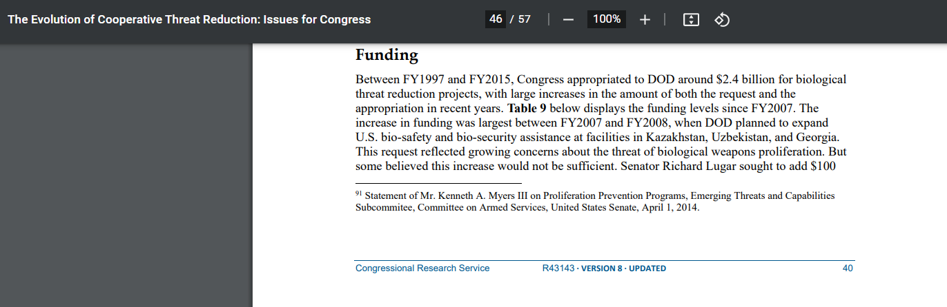 скриншот страницы сайта crsreports.congress.gov